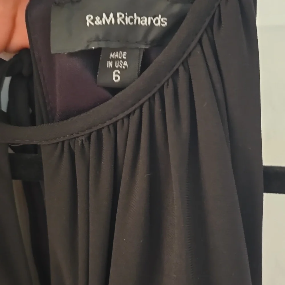 R&M Richards Black Maxi Dress with Sequin Detail And Built In Bra Size 6 (#9) - Picture 6 of 8